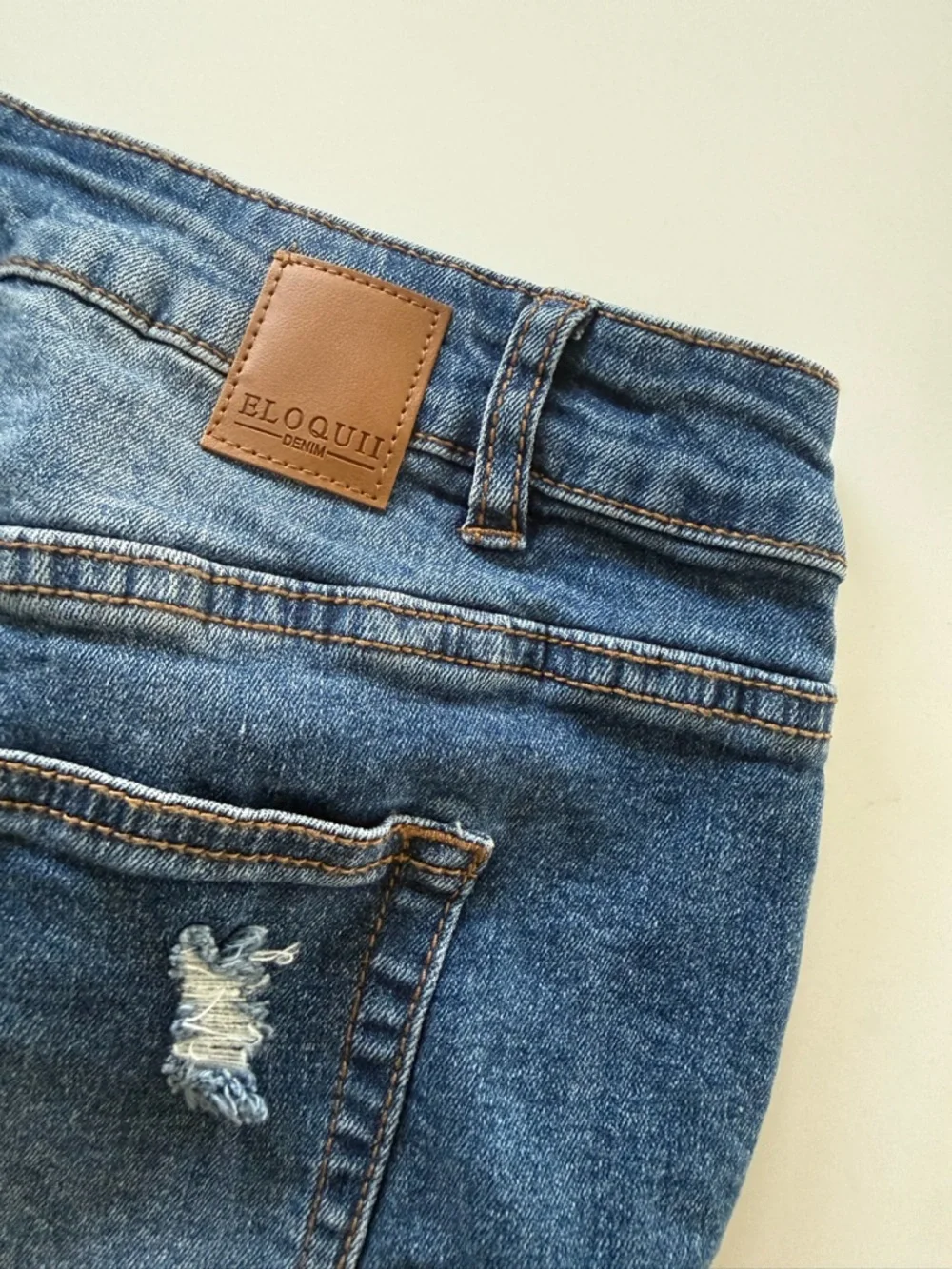 NWT Eloqui Distressed Denim Shorts